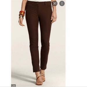 Chicos Ponte Knit High Rise Pants Brown Size Medium 8